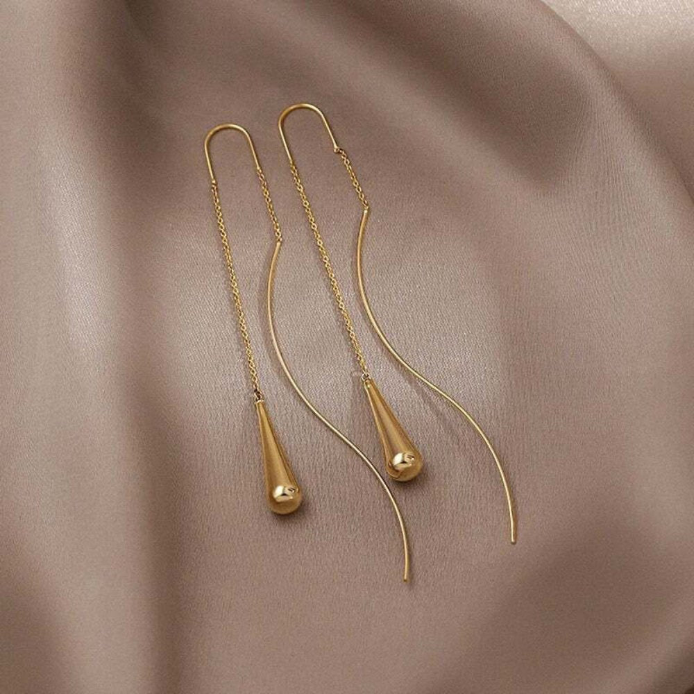Gouden Teardrop Tassel Oorbellen