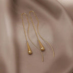 Gouden Teardrop Tassel Oorbellen