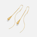 Gouden Teardrop Tassel Oorbellen