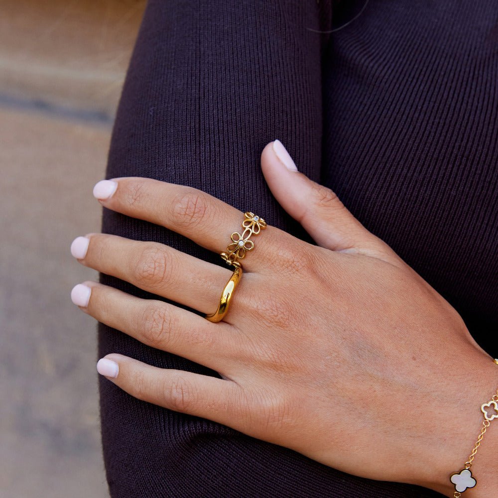 Gouden Wildflower Infinity Ring