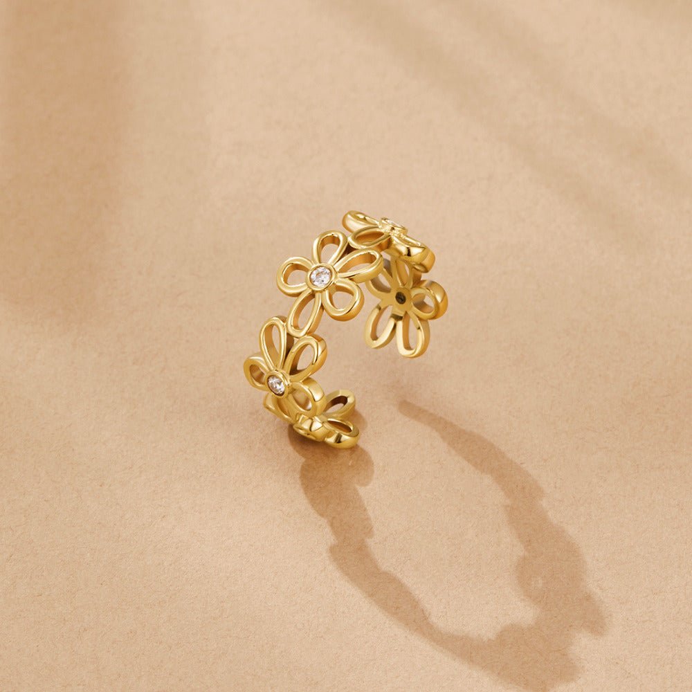 Gouden Wildflower Infinity Ring