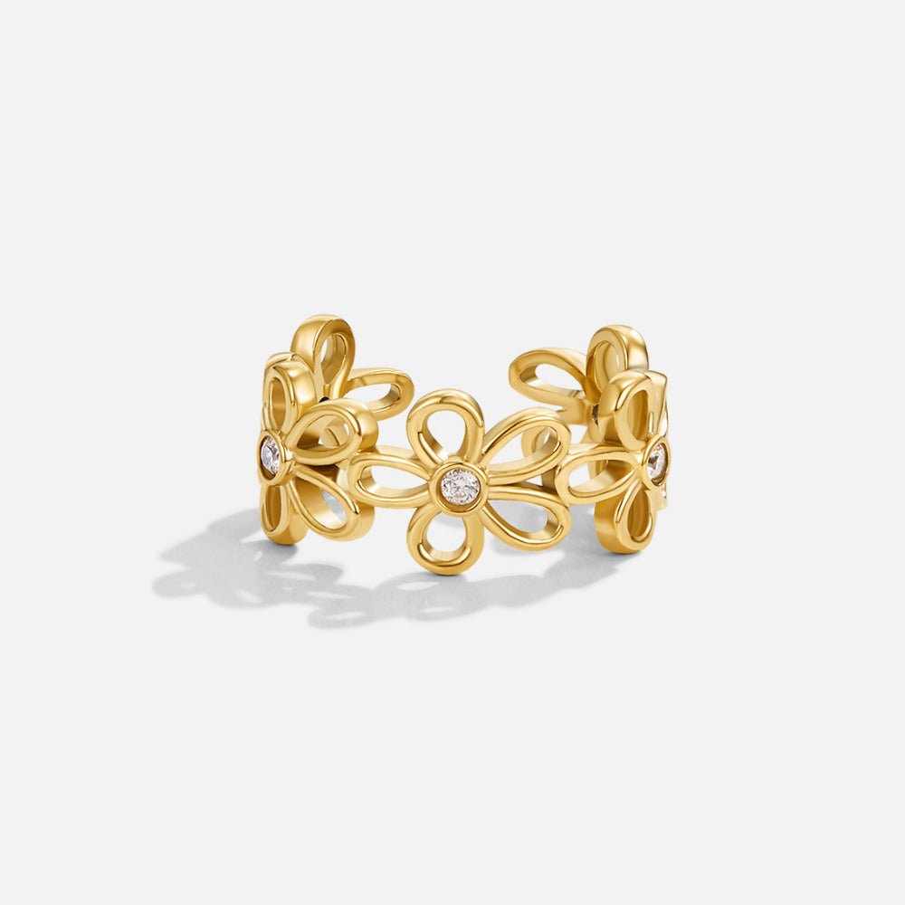 Gouden Wildflower Infinity Ring