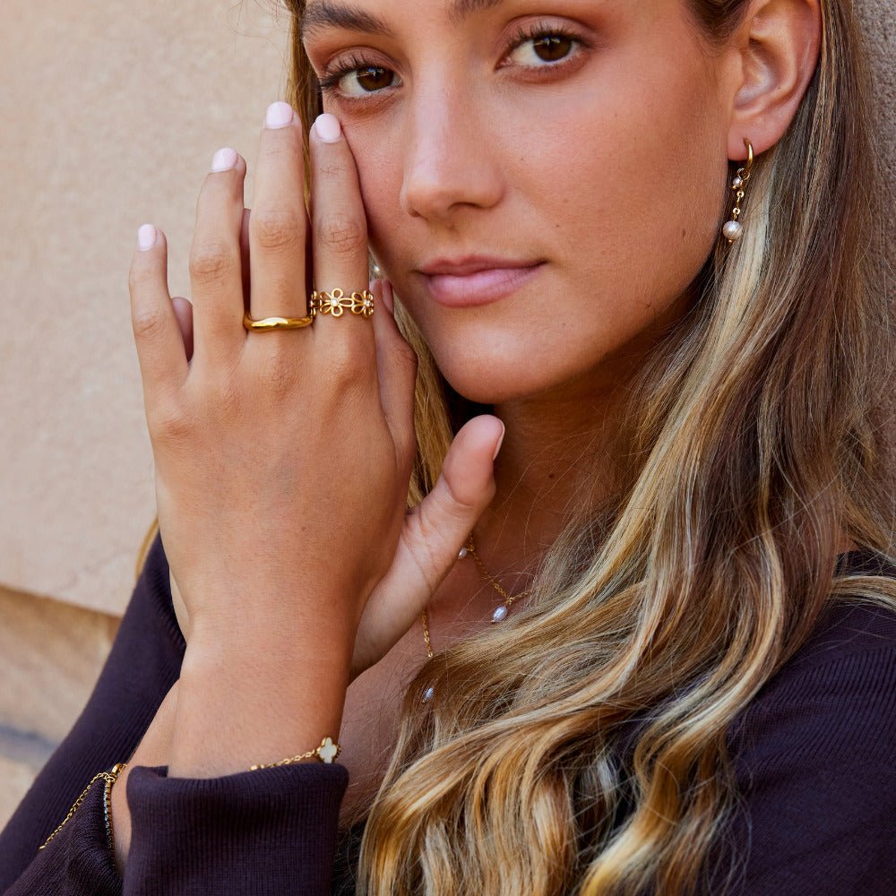 Gouden Wildflower Infinity Ring