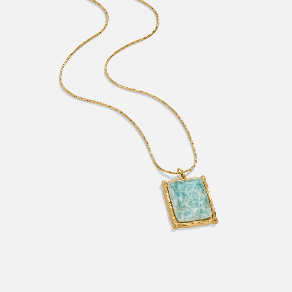 Gouden Green Amazonite Hanger Ketting