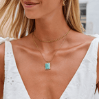 Gouden Green Amazonite Hanger Ketting