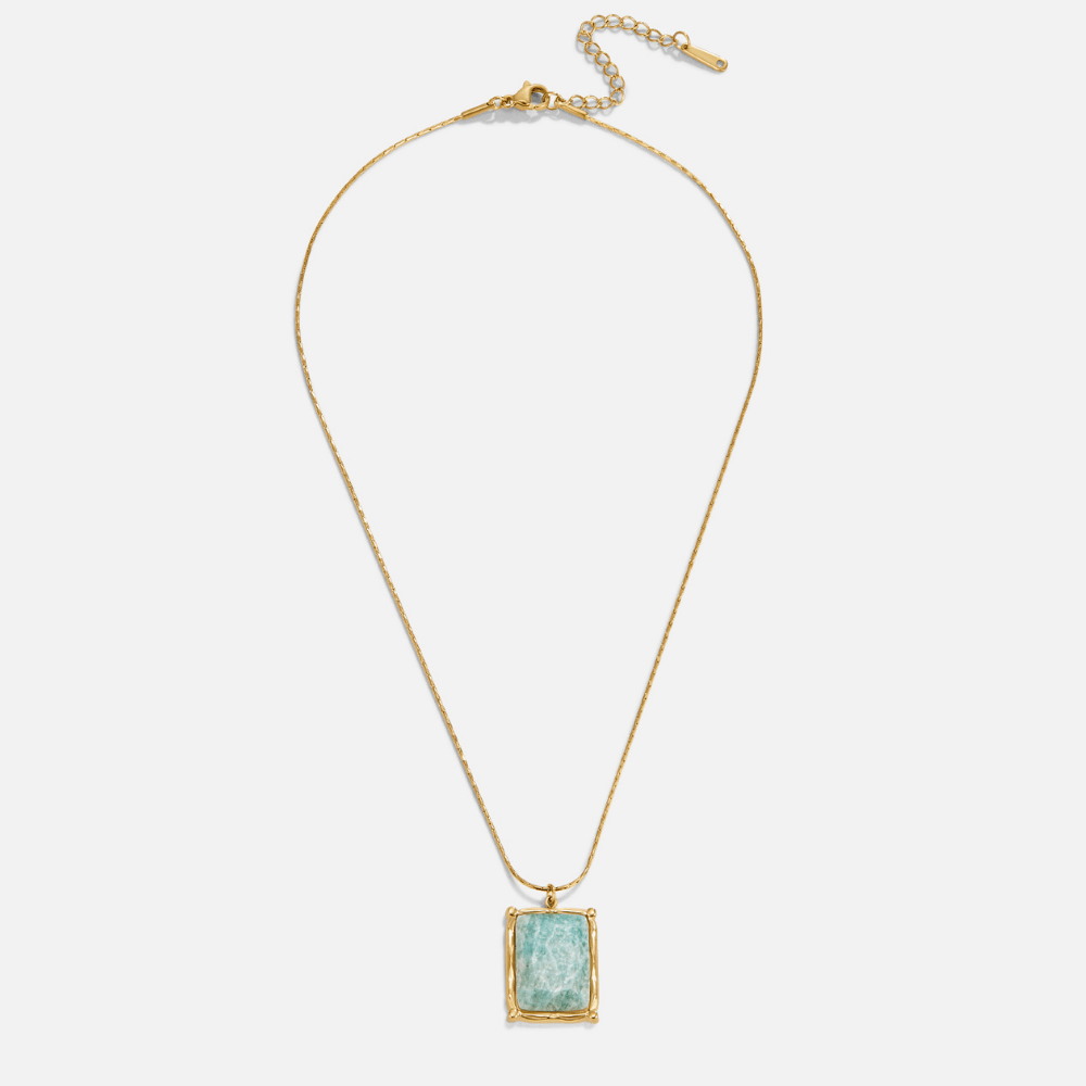 Gouden Green Amazonite Hanger Ketting