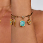 Gouden Green Amazonite Stone Charm