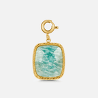 Gouden Green Amazonite Stone Charm