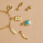 Gouden Green Amazonite Stone Charm