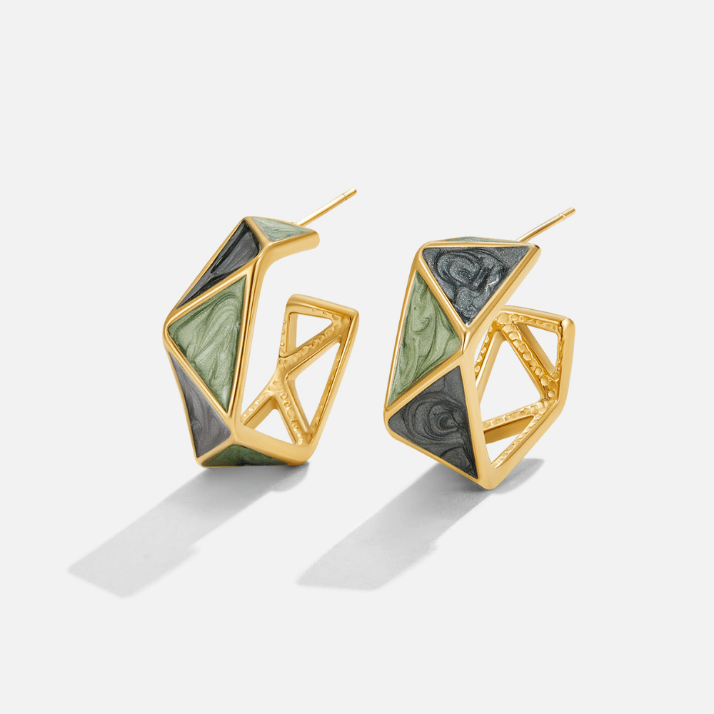 Gouden Green Atlantis Ronde Oorbellen Hoofdafbeelding