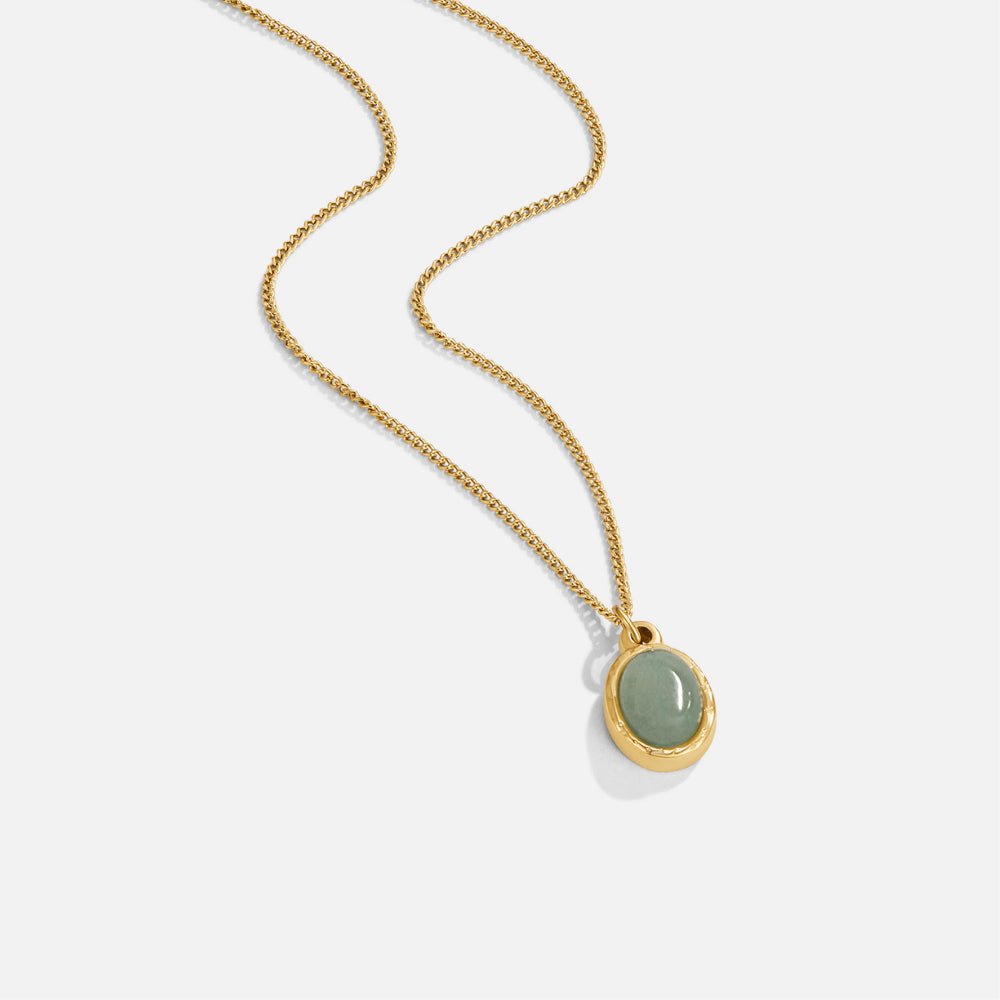Gouden Green Aventurine Hanger Ketting Hoofdafbeelding