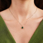 Rosé Gouden Groene Kristallen Athena Ketting