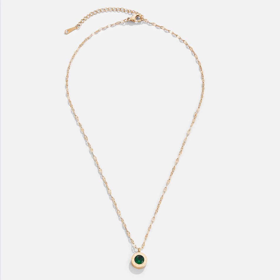 Rosé Gouden Groene Kristallen Athena Ketting