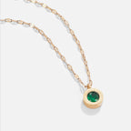 Rosé Gouden Groene Kristallen Athena Ketting