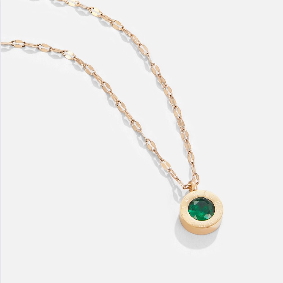 Rosé Gouden Groene Kristallen Athena Ketting