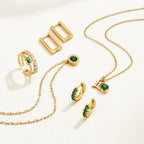 Rosé Gouden Groene Kristallen Athena Ketting