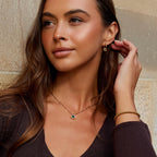Rosé Gouden Groene Kristallen Athena Ketting