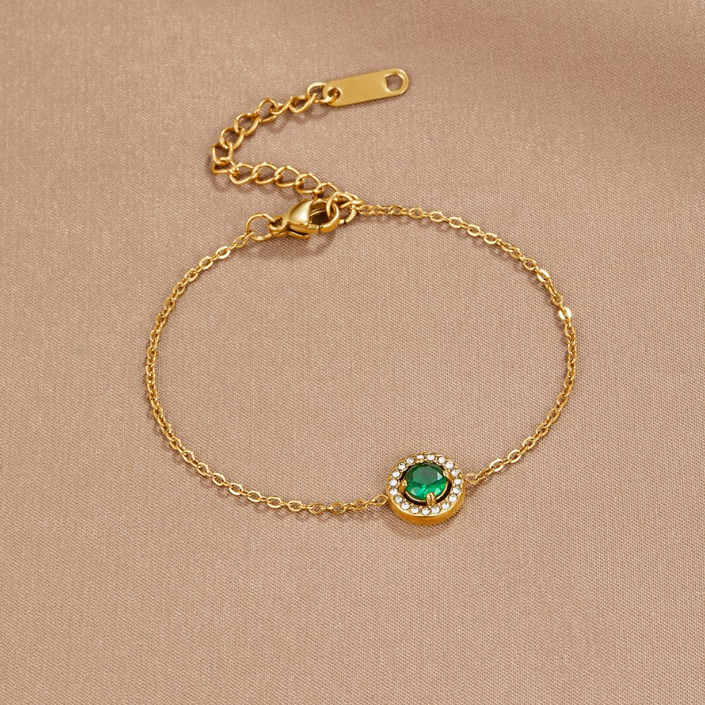 Gouden Green Emerald Kristallen Armband Hoofdafbeelding