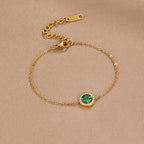 Gouden Green Emerald Kristallen Armband