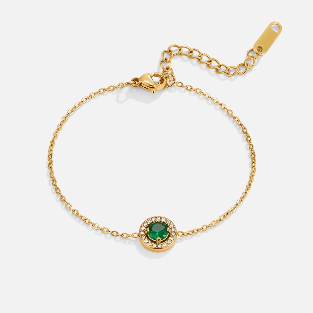Gouden Green Emerald Kristallen Armband