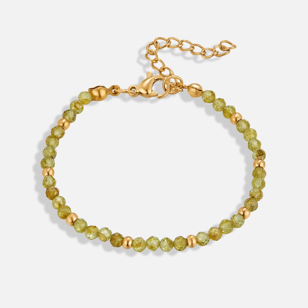 Gouden Green Peridot Bead Armband