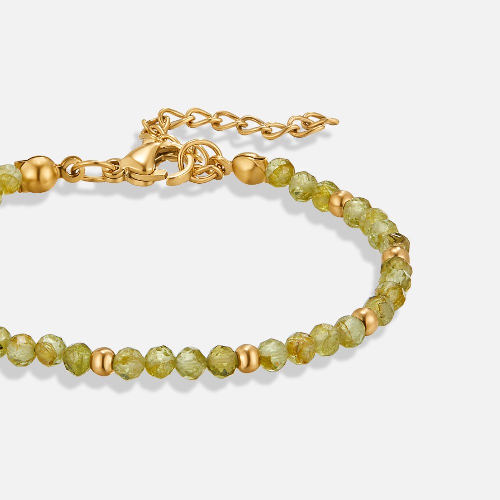 Gouden Green Peridot Bead Armband