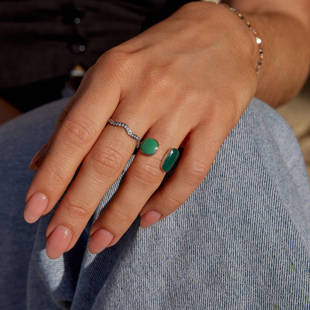 Green Willow Zilveren Wikkel Ring