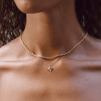 Gouden Guiding Star Emerald Kristallen Ketting
