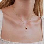 Gouden Guiding Star Emerald Kristallen Ketting