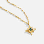 Gouden Guiding Star Emerald Kristallen Ketting