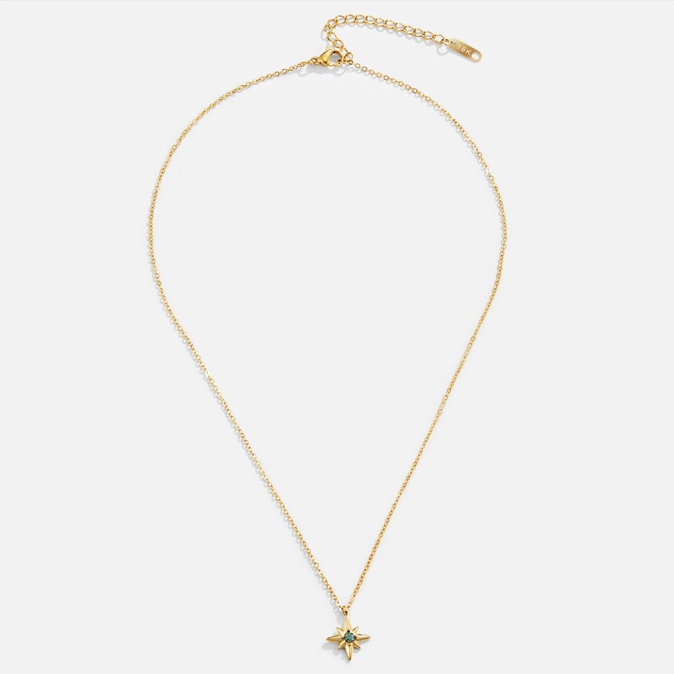 Gouden Guiding Star Emerald Kristallen Ketting