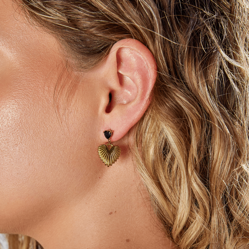 Hera Gouden Heart Drop Oorbellen