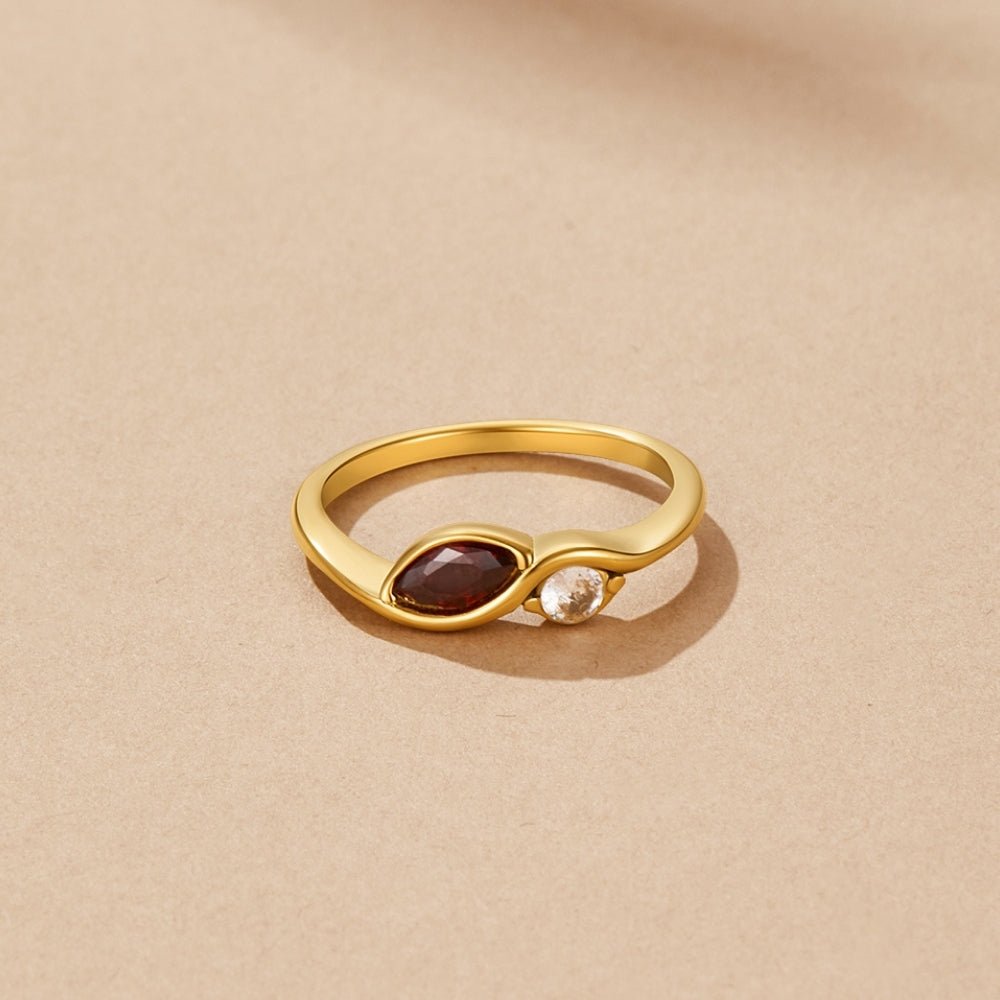 Infinity Kristallen Rode Granaat Ring