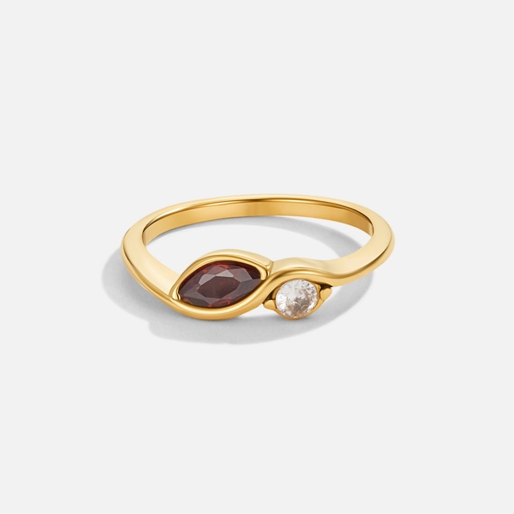 Infinity Kristallen Rode Granaat Ring Hoofdafbeelding