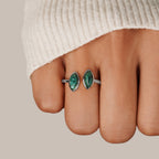Zilveren Jade Green Wikkel Ring