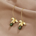 Jade Parel & Petal Drop Oorbellen