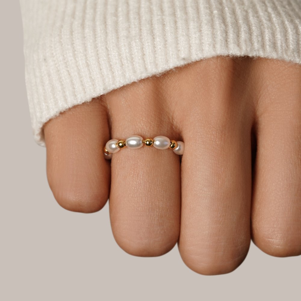 Kai Mini Parel Ring 18K Goud Verguld