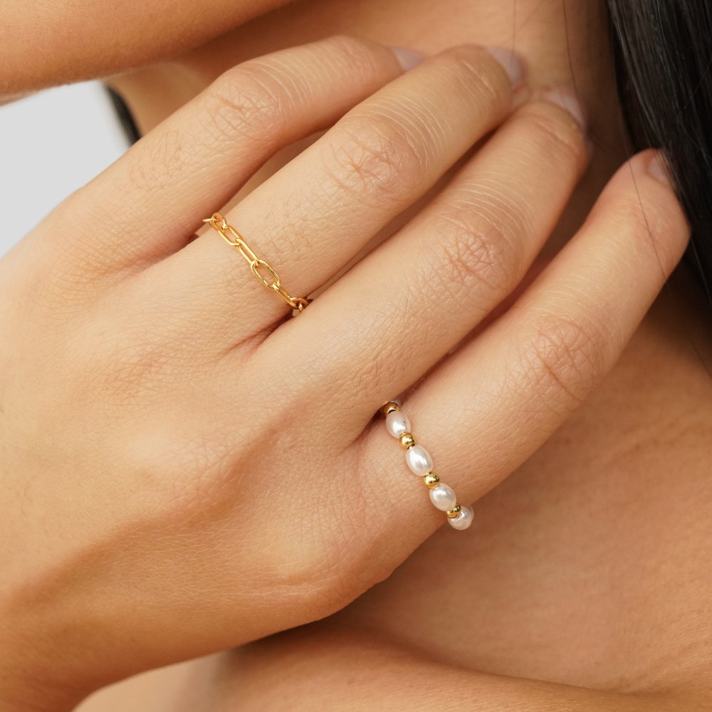 Kai Mini Parel Ring 18K Goud Verguld