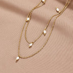Kayla Parel Drop Gelaagde Ketting