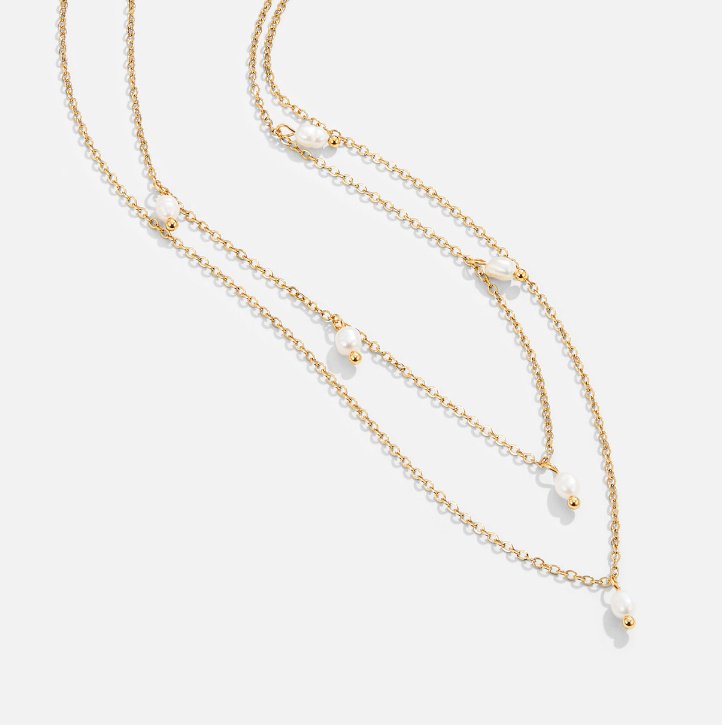 Kayla Parel Drop Gelaagde Ketting