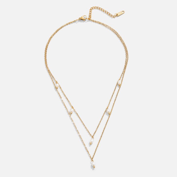 Kayla Parel Drop Gelaagde Ketting