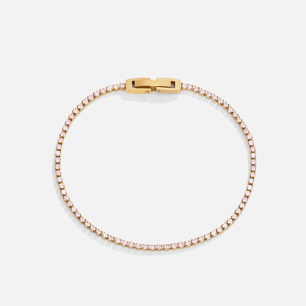 Kiera Gouden Pink Kristallen Armband