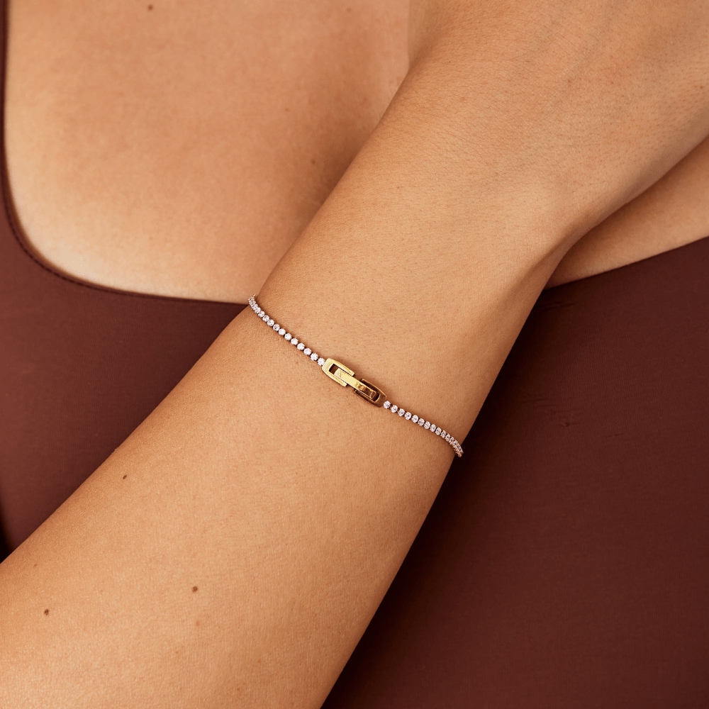 Kiera Gouden Pink Kristallen Armband Secundaire afbeelding