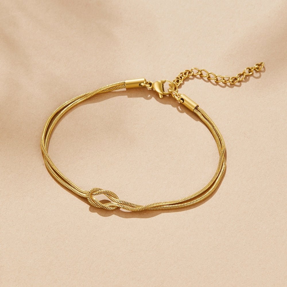 Geknoopte Gouden Ketting Armband Hoofdafbeelding