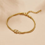 Geknoopte Gouden Ketting Armband