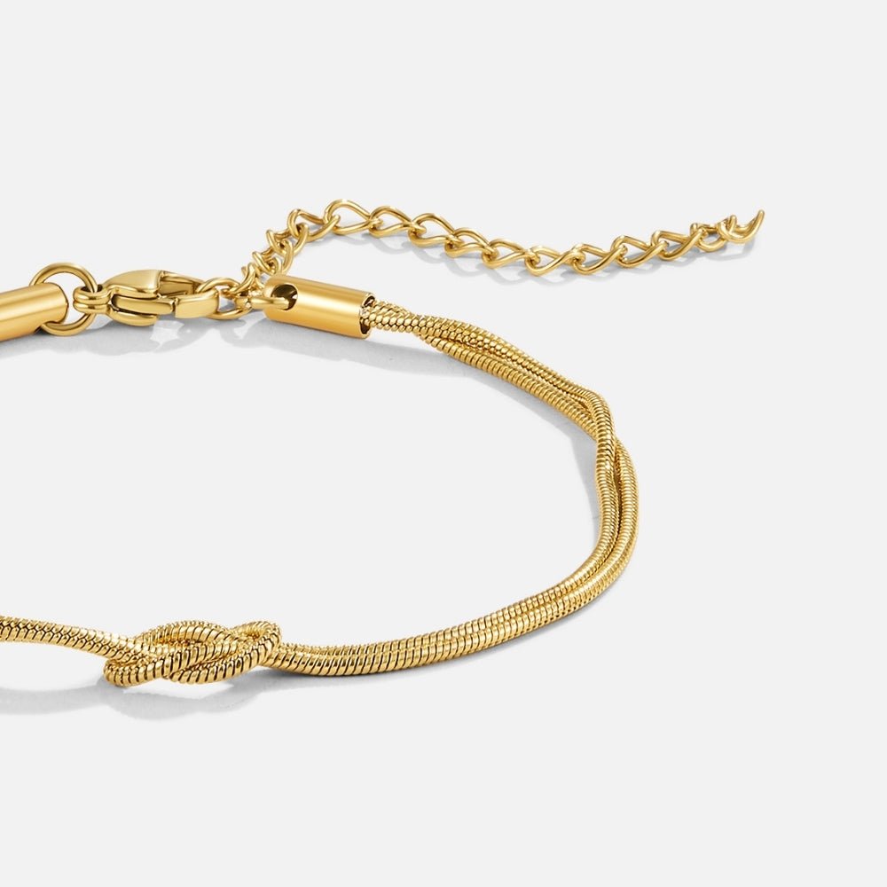 Geknoopte Gouden Ketting Armband