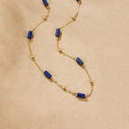 Gouden Lapis Lazuli Bead Ketting