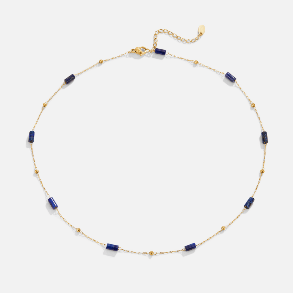 Gouden Lapis Lazuli Bead Ketting