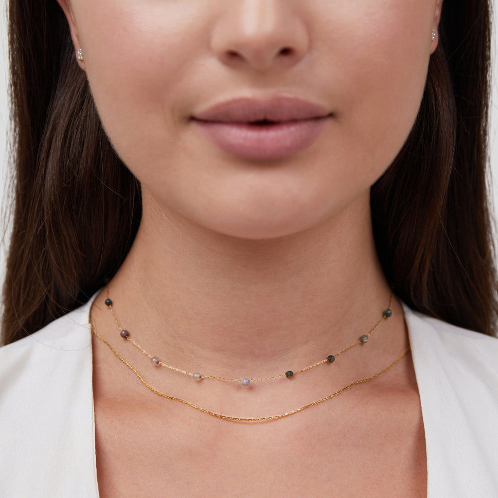 Gelaagde Alana Gouden & Stone Ketting