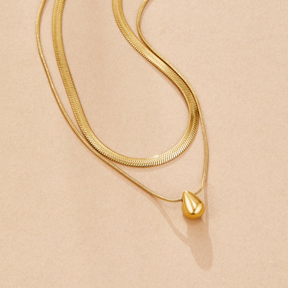Gelaagde Bella Teardrop Ketting